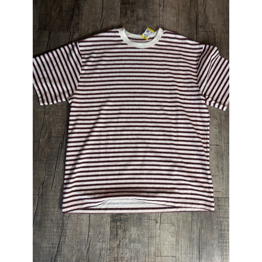 PacSun Mens Size XL Striped Waffle Knit Thermal Short Sleeve T-Shirt Textured